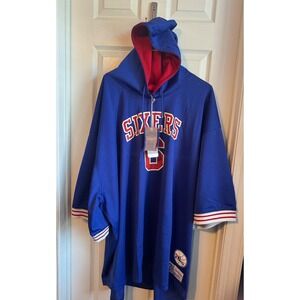 Mitchell & Ness Philadelphia 76ers Mesh Hoodie Jersey 6X‎ Big & Tall NWT